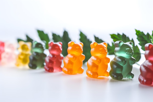 Foto gummy bliss bears losgelaten in een wit wonderland