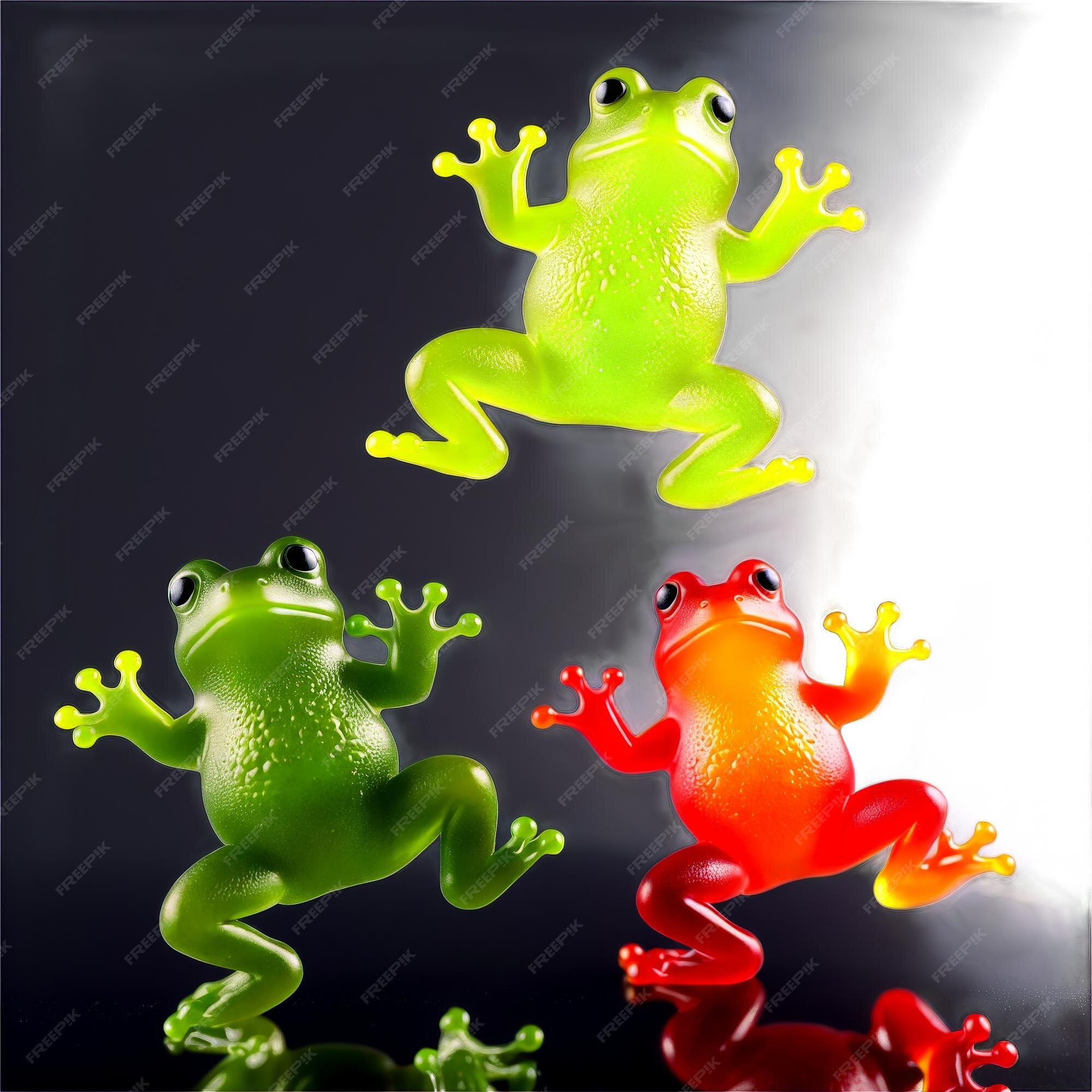 Premium Photo | Gummy frogs leaping and hopping in a sour green frenzy