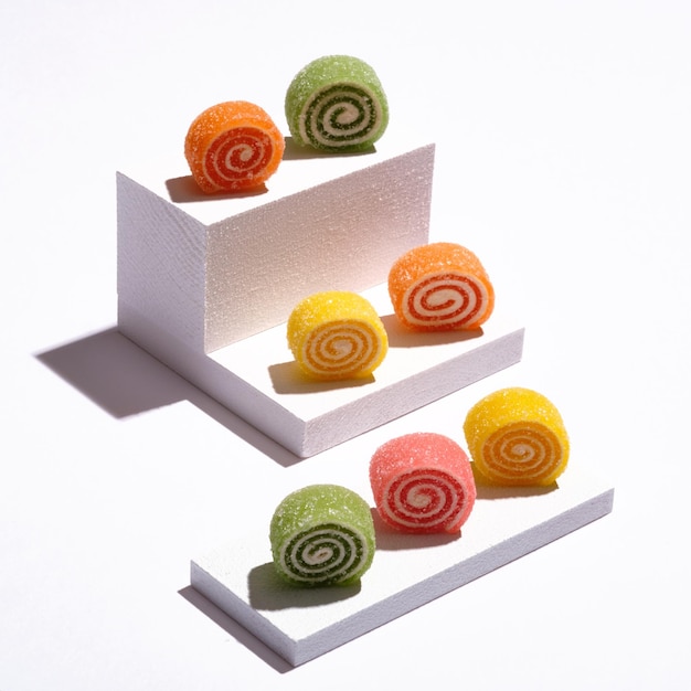 Gummy sweets. Marmalade sweets. Fashion food.