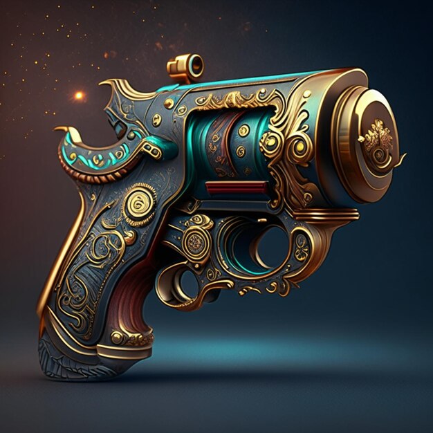 Foto rendering 3d della pistola