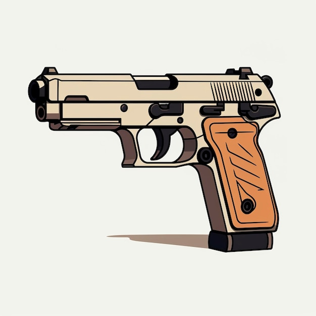 Gun pistool vector illustratie in kawaii anime stijl cartoon