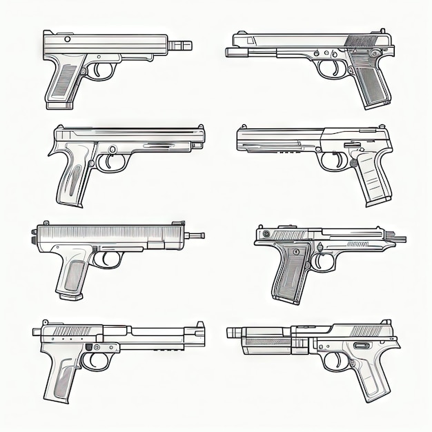 Gun on white background