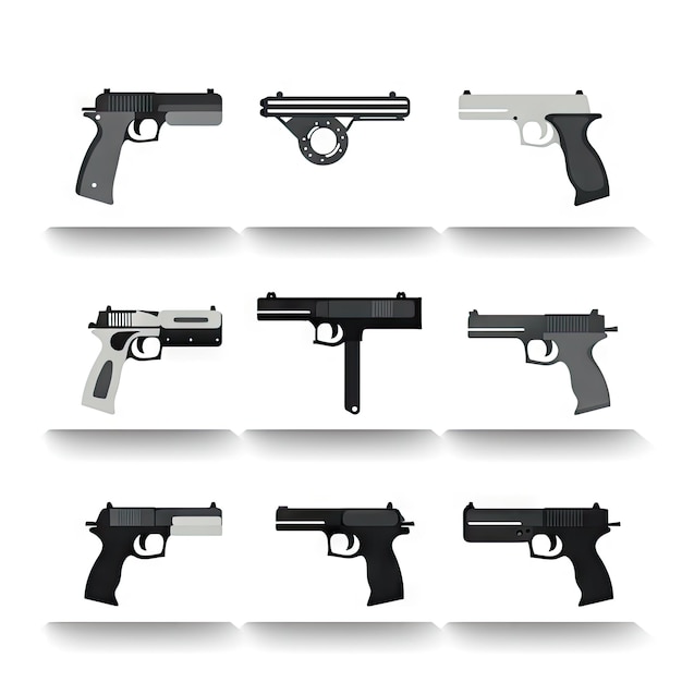 Gun on white background