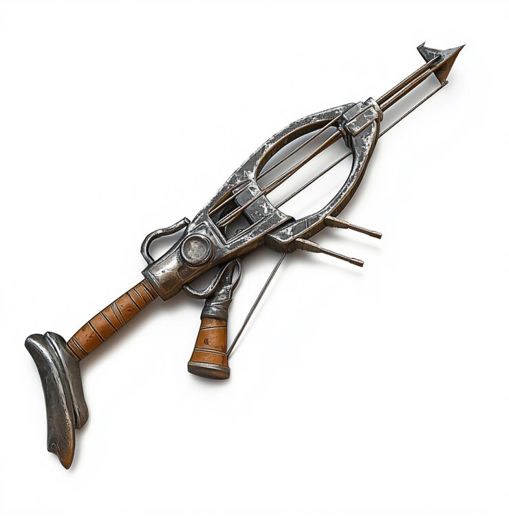 Photo 茶色のハンドルと茶色のハンダルを持つ銃