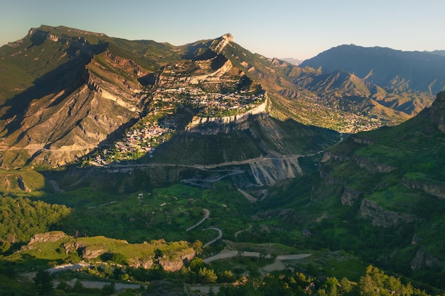 Gunib village in the mountains of Dagestan Caucasus Russia