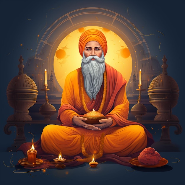 Guru Nanak Dev Ji Maharaj ook bekend als de eerste Sikh Guru