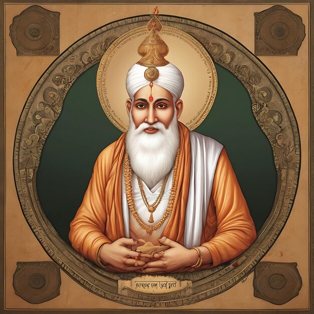 Foto guru sant kabir jayanti platte illustratie