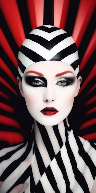 Gustav Portrait High fashion photography of a gothic woman colorful black and white