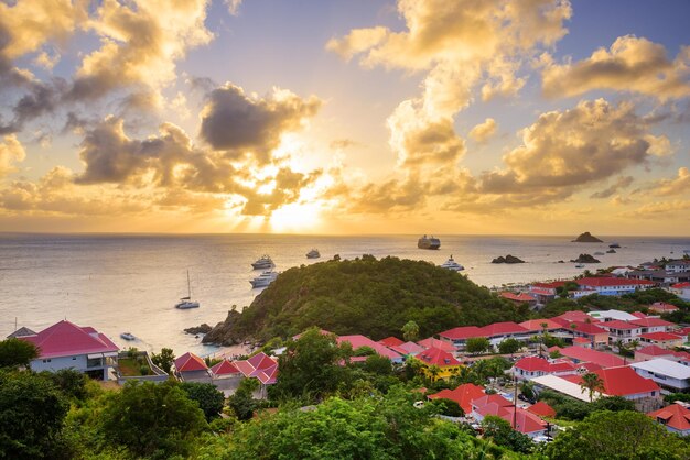 Photo gustavia st barts coast in the west indies of the caribbean sea