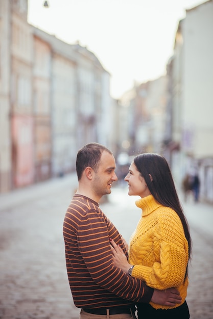 Guy and girl in love couple on a date