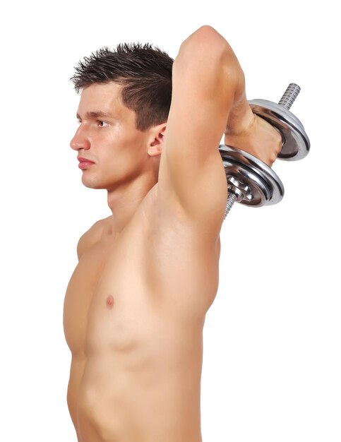 Guy lifting dumbbell