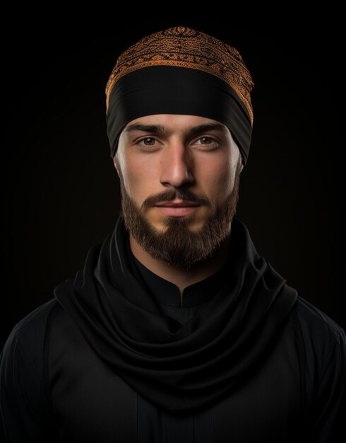 Photo a guy in muslim clothes isolated background