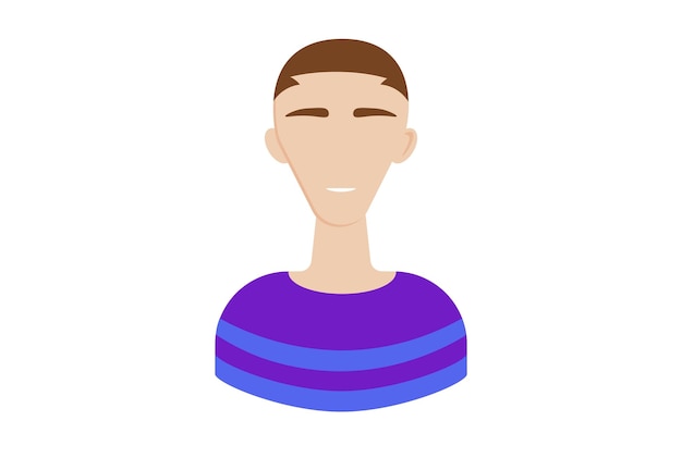 Photo guy in a striped tshirt avatar icon character web symbol person app sign