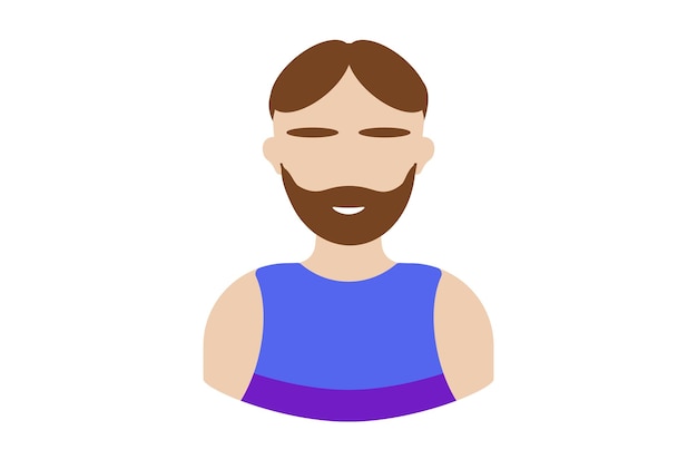 Photo guy with a beard avatar icon character web symbol person app sign