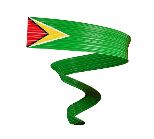 Guyana flag 3d illustration on a White background