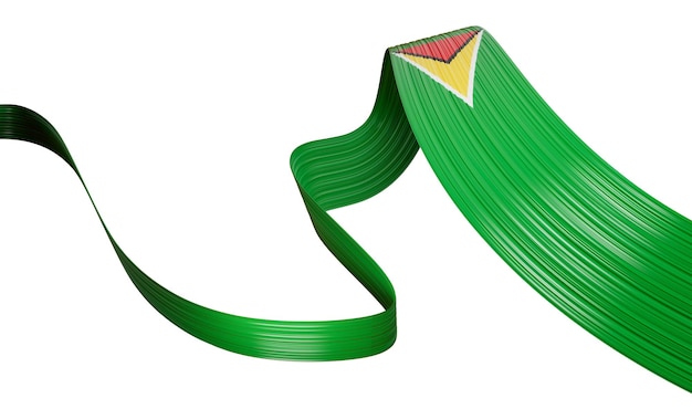 Guyana flag symbol isolated on background national banner Independence Day 3d Illustration banner