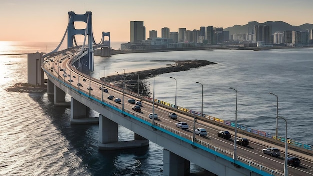 Photo gwangan bridge in busan city south korea