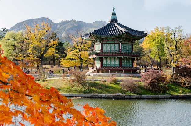 Foto palazzo gyeongbokgung a seoul, corea del sud.