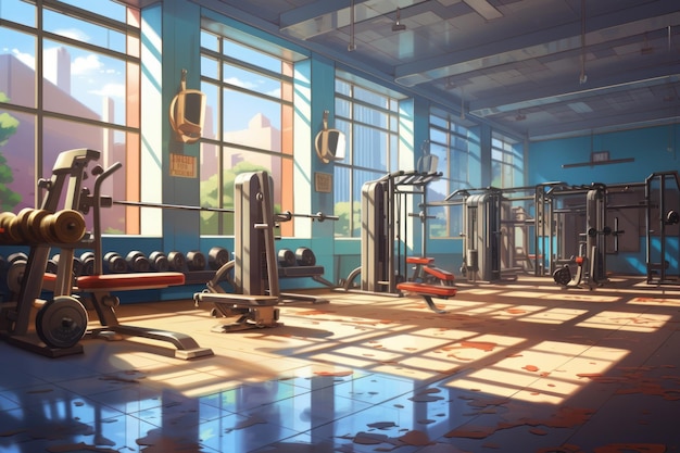 Gym anime visuele roman spel Sport club Generate Ai