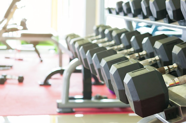 Gym Apparatus In A Fitness Hall With Fitness Equipment.