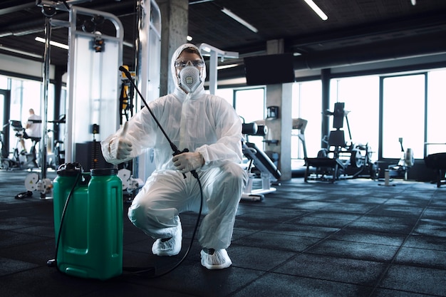 Gym disinfection and healthcare.