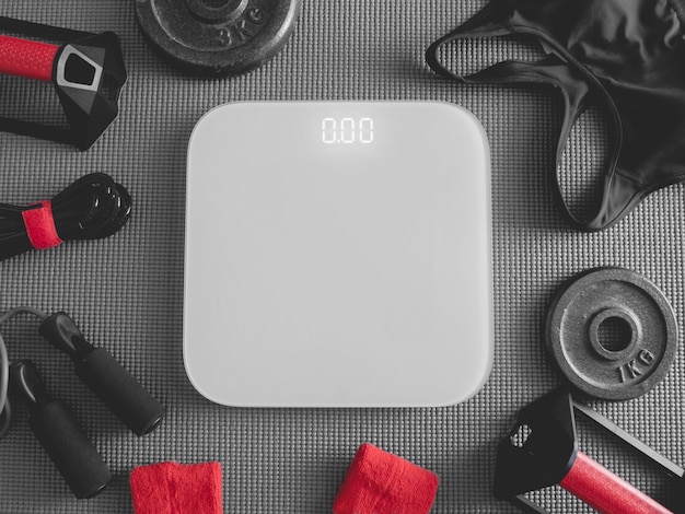 Photo gym equipment on the table