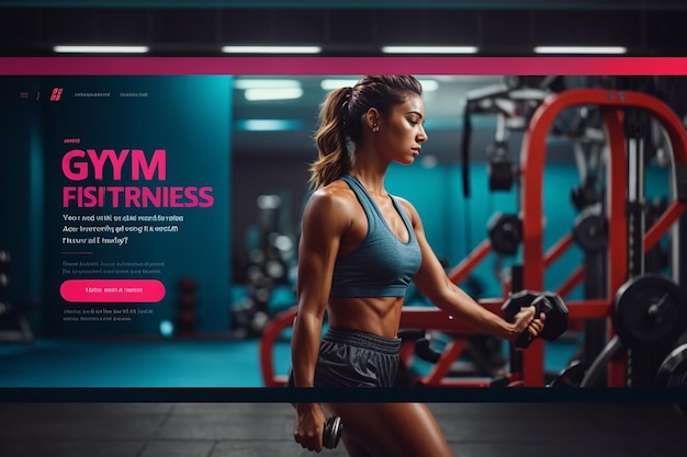 Gym and fitness web banner template