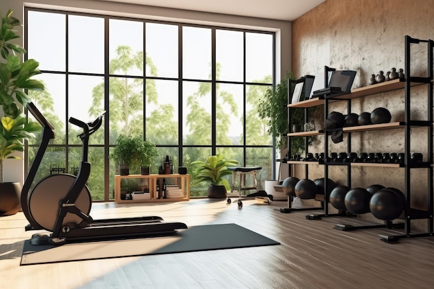 gym at home inspiration design professional advertising Photography ai generated