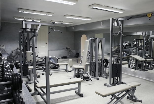 Gym interior with equipment