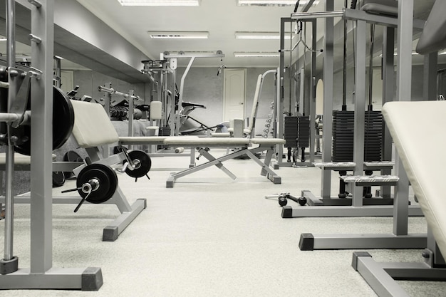 Gym interior with equipment