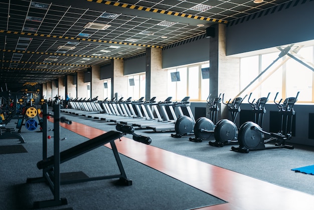 Photo gym nobody, empty fitness club