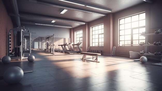 Gym A room or building equipped for athletic AI generated