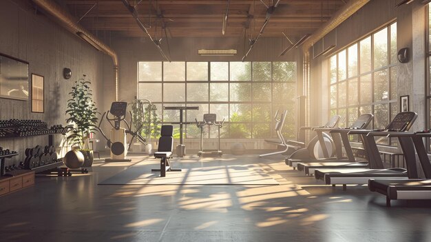 A gym with treadmills and modern sports equipment