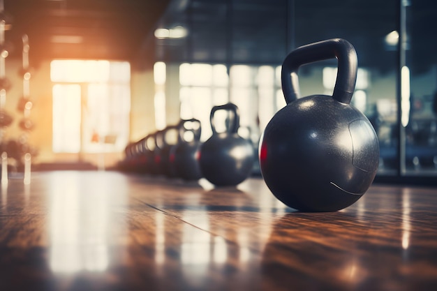 Gym Workout Equipment Blurred Background