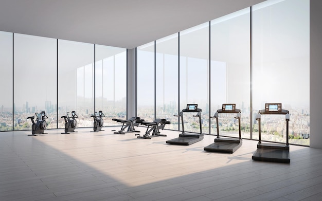 Gymfitness with city view