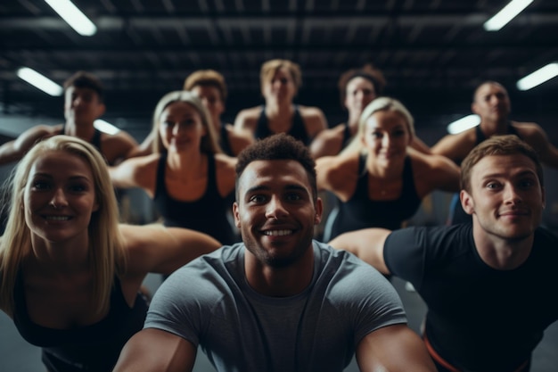 Photo gymgoers prioritize group planking for fitness