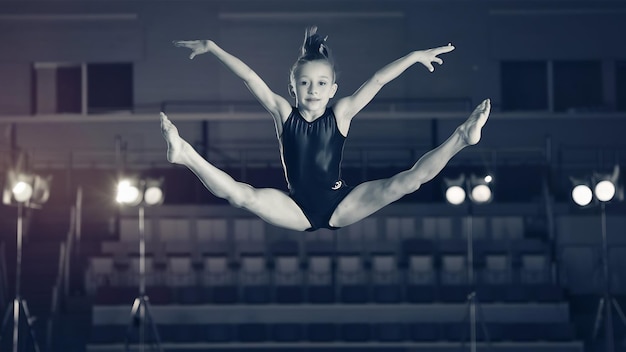 Gymnast girl jumping