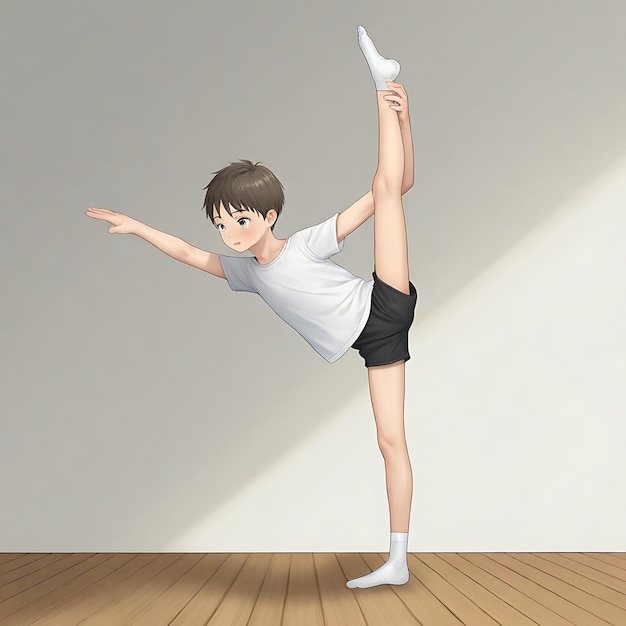 Foto gymnastiek anime jongen