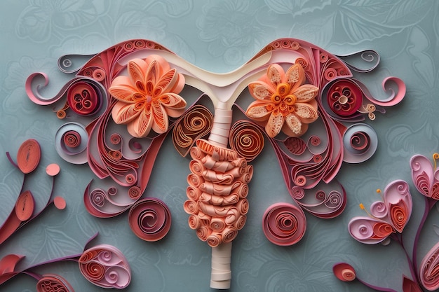 Photo gynecologic concept a visual narrative of the uterus and the miracle of newborn life capturing the beauty and significance of the reproductive journey in intimate and tender moments