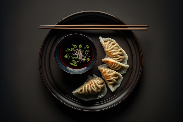 Gyoza traditional japanese cuisine popular dish