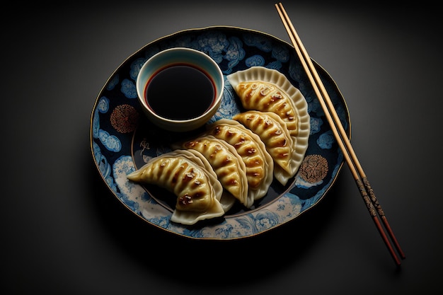 Gyoza traditional japanese cuisine popular dish