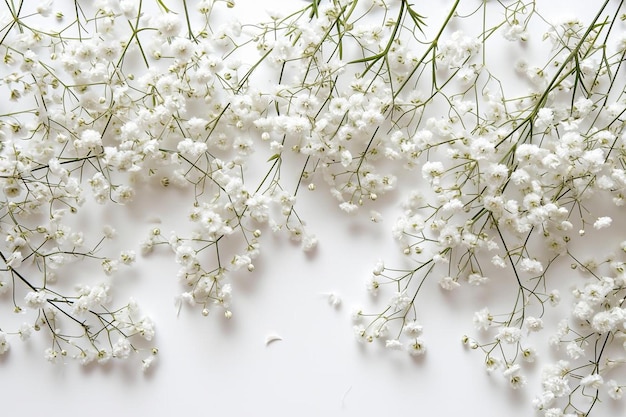 Photo gypsophila flowers on white background