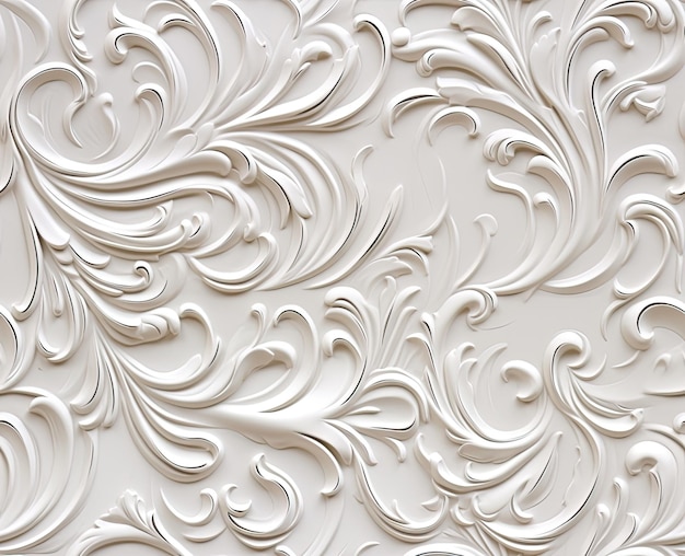 Фото Гипсовые узоры белых цветов гипсовый фон цветочный узор безшемный узор без шемний воллпер созданный с помощью генеративной технологии ии созванный с помощью генерирующей технологии ии