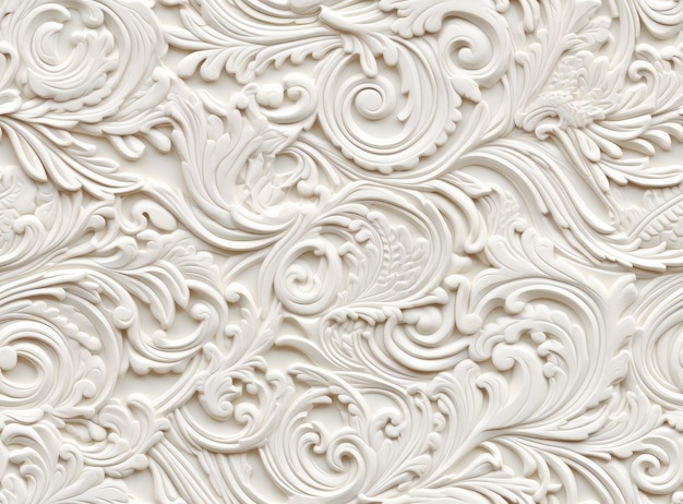 Gypsum patterns of white flowers gypsum background floral pattern SEAMLESS PATTERN SEAMLESS WALLPAPER Created with Generative AI technology