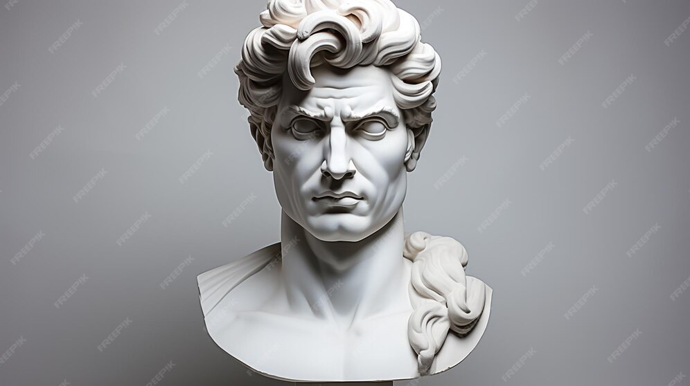Premium Photo Gypsum statue of david's head michelangelo's david