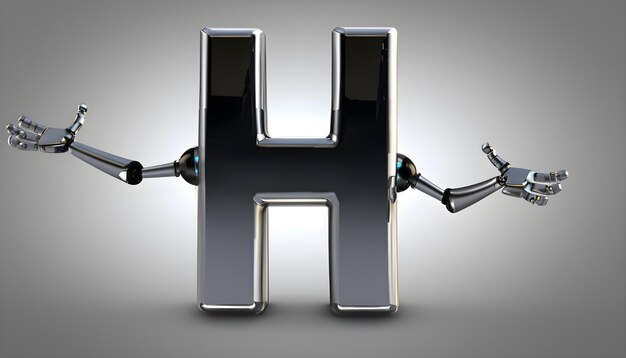 H 3d alphabet letter