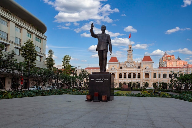 H Ch Minh statue outside H Ch Minh City Hall