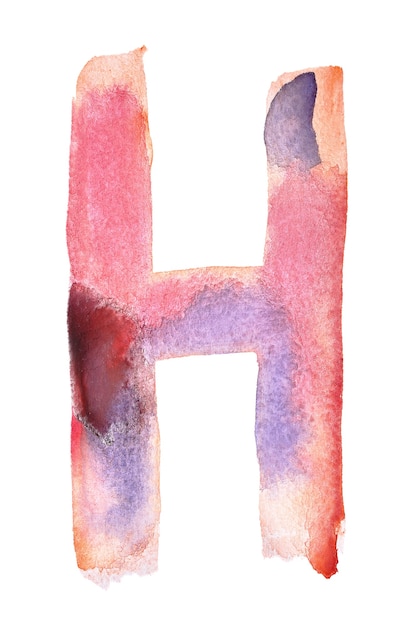 写真 h-手作りの水彩アルファベット