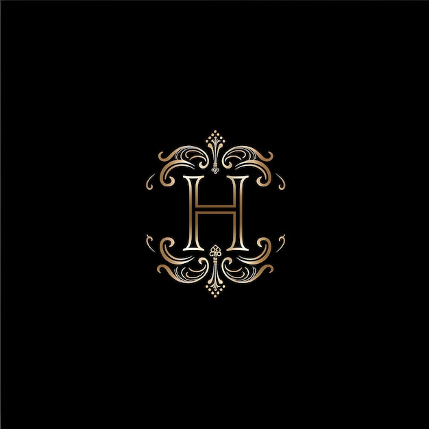Foto h logo met historische vibe letter mark logo stijl desi luxury creatieve idee concept alfabet