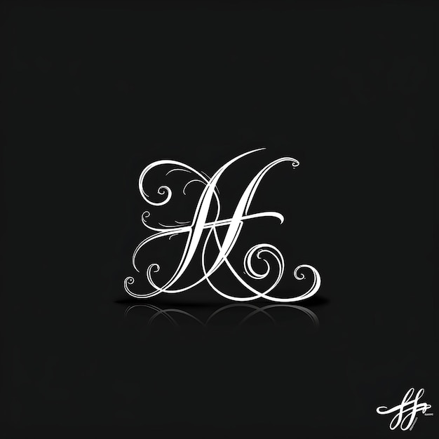 Foto h met handtekening logo ontwerp stijl met h gevormd in creatieve idee concept eenvoudige minimale letter